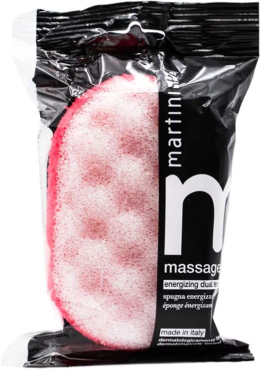 MartiniSPA Italian-Made 4-Pack Bath & Shower Sponge for Face & Body, Exfoliating Sponge for Men & Women, Dual Action Design, Dermatologically Tested – Four Color Variety Pack
