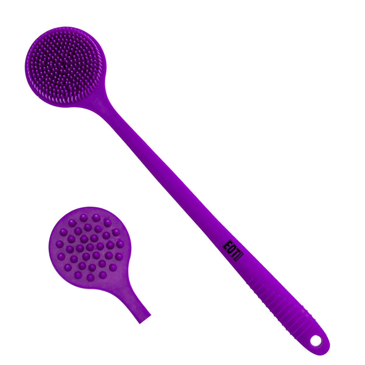 Bendable Long Handled Silicone Body Brush & Hair Scrubber - Bath Shower Back Brush, Shampoo Hair & Scalp Massager, Back Scrubber for Shower (Blue Sapphire)