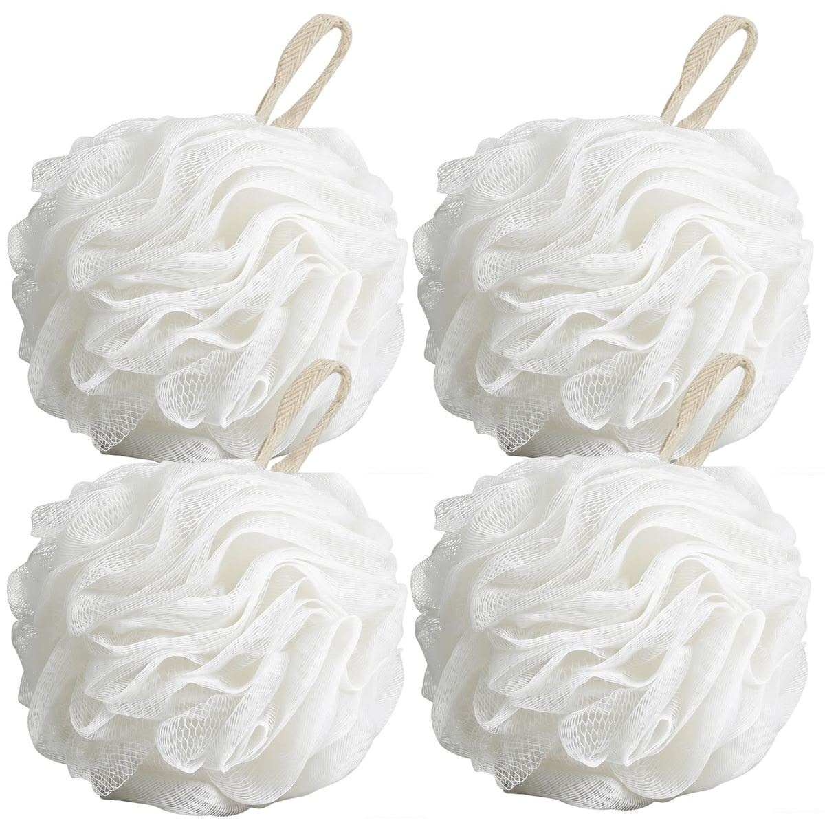 Chuya Bath Loofah Sponges 70 Grams Large Size,4 Pack Shower Sponge