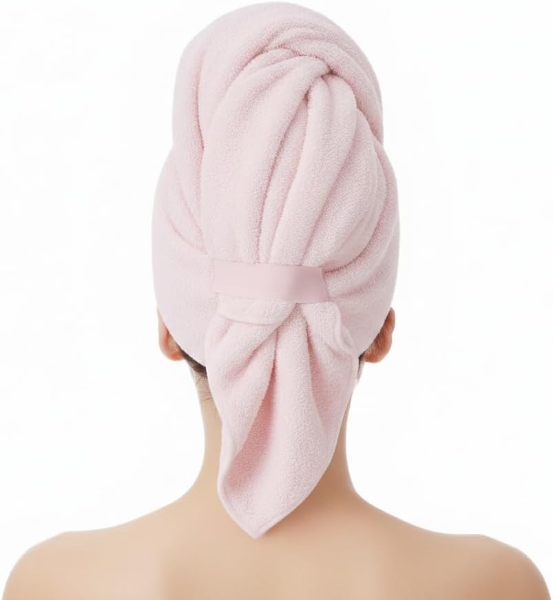 KEEPOZ Cotton Hair Towel Quick Dry Hair Towel Hair Drying Towels Suitable for All Kinds of Hair Ultra Absorbent Long and Thick Hair 26X40inch (Grey)