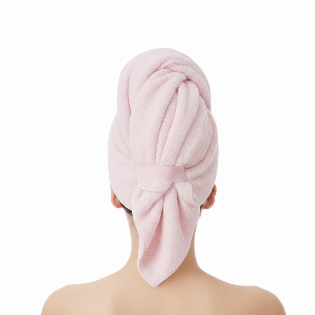 KEEPOZ Cotton Hair Towel Quick Dry Hair Towel Hair Drying Towels Suitable for All Kinds of Hair Ultra Absorbent Long and Thick Hair 26X40inch (Grey)