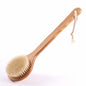 12.6” Long Handle Dry Bath Body Brush Back Scrubber, Bamboo Handle Shower Brush with Soft Horsehair Mane Natural Bristles, Great for Detox, Exfoliating, Cellulite, Blood Circulation, etc.
