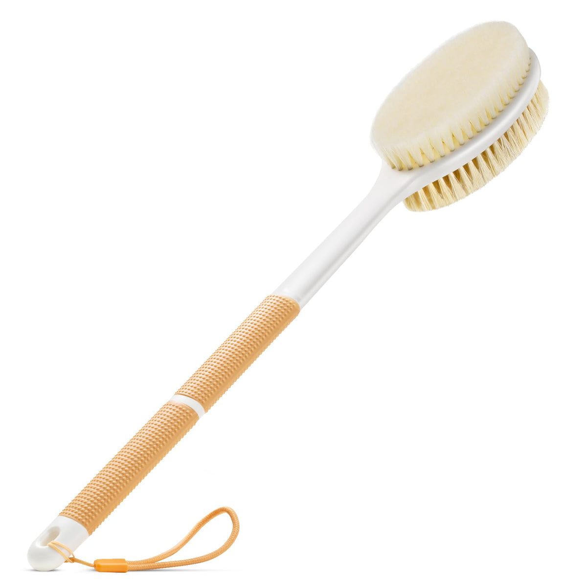 Backski Back Scrubber Anti Slip for Shower, Shower Brush Long Handle with Stiff and Soft Bristles, Body Exfoliator for Bath or Dry Brush(Blue)