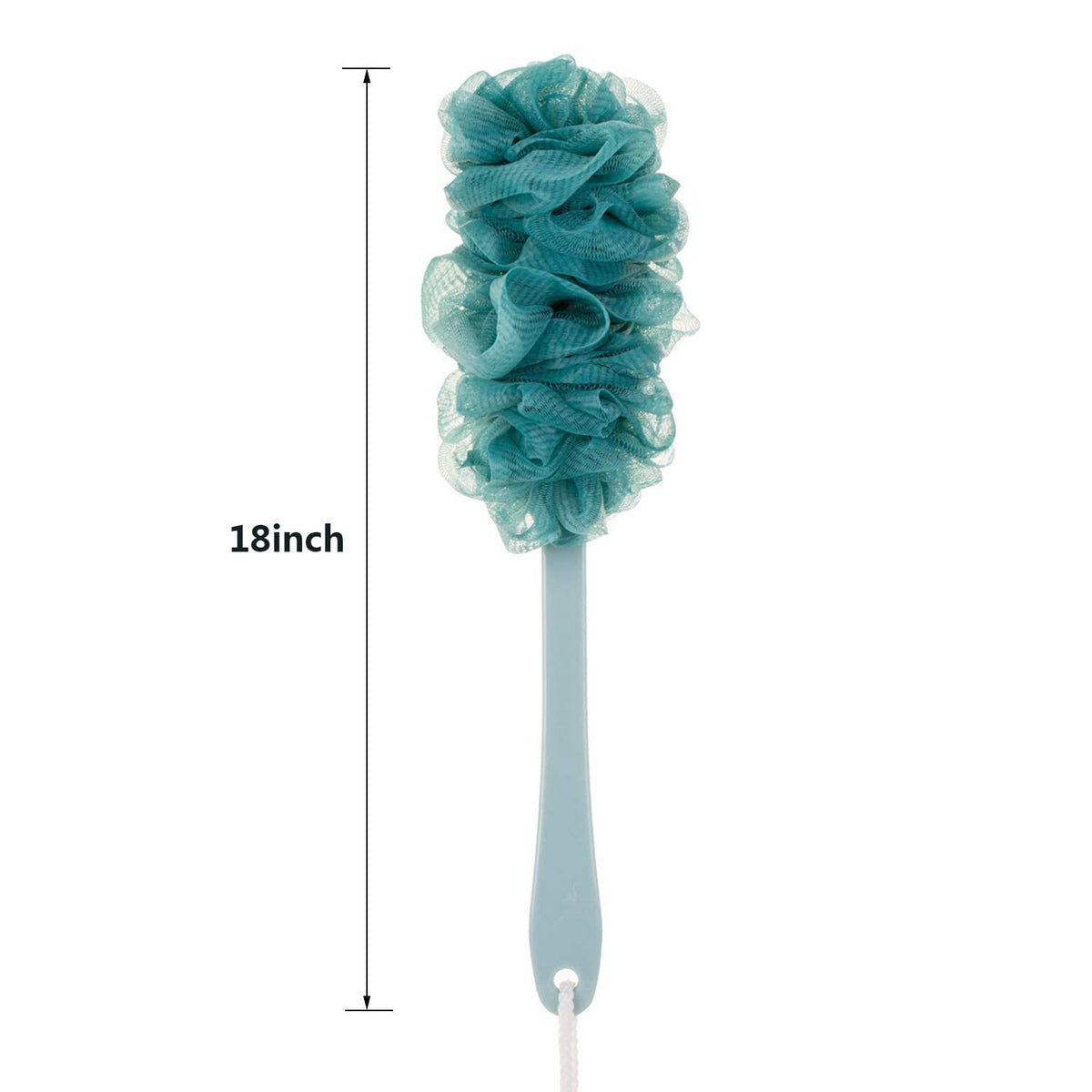 Long Handle Shower Loofah Back Scrubber Bath Body Brush on a Stick, Blue