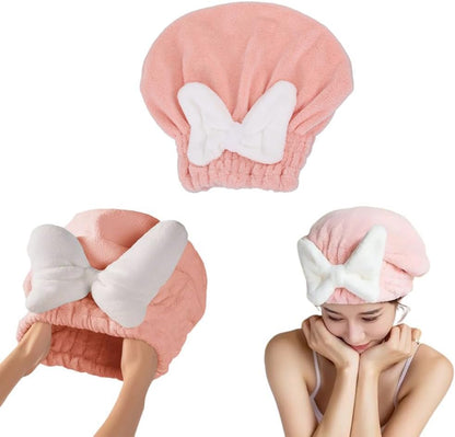 2 Pack Hair Drying Caps Microfiber Hair Towel Wrap Super Absorbent Quick Dry Turban Wet Head Hair Drying Wraps for Bathing Bath Girls Women Swim Beauty Post Shower Instead of Blow Dryers