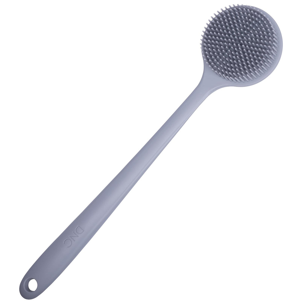 DNC Silicone Back Scrubber for Shower, Soft Bath Body Brush with Long Handle (Blue)