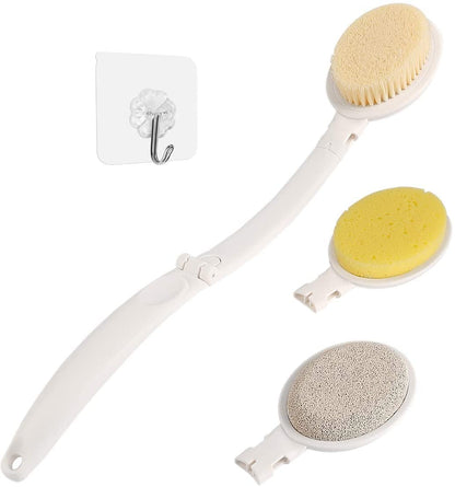 LFJ 19" Long Handle Shower Sponge Brush Set