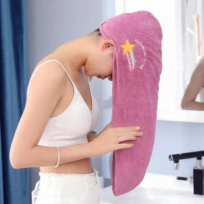 1pc Dry Hair Towel, Hair Drying Cap, Hair Turbans for Wet Hair, Drying Hair Wrap Towels for All Hair Types Anti Frizz, Dry Hair Towel-Purple
