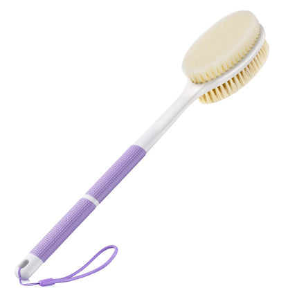 Backski Back Scrubber Anti Slip for Shower, Shower Brush Long Handle with Stiff and Soft Bristles, Body Exfoliator for Bath or Dry Brush(Blue)