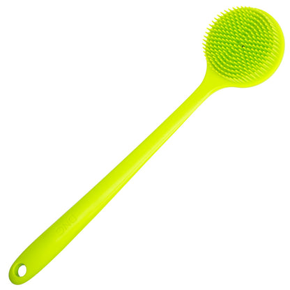 DNC Silicone Back Scrubber for Shower, Soft Bath Body Brush with Long Handle (Blue)