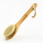 12.6” Long Handle Dry Bath Body Brush Back Scrubber, Bamboo Handle Shower Brush with Soft Horsehair Mane Natural Bristles, Great for Detox, Exfoliating, Cellulite, Blood Circulation, etc.