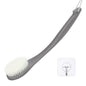 Exfoliating Shower Brush Bath Body Brush, Never Mold 15" Back Brush Long Handle for Shower, Dry Brushing Body Brush or Wet Brush with Moderate Bristle, Black