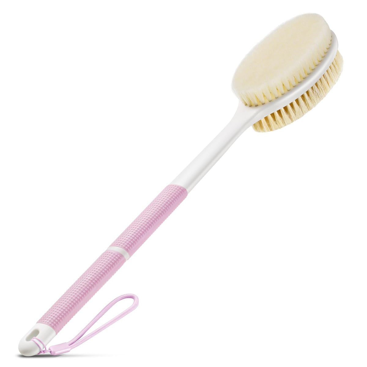 Backski Back Scrubber Anti Slip for Shower, Shower Brush Long Handle with Stiff and Soft Bristles, Body Exfoliator for Bath or Dry Brush(Blue)