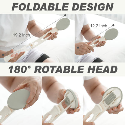 DOWMI Lotion Applicator for Back, Foldable 19” Long Handle, for Cream, Sunscreen & Ointment