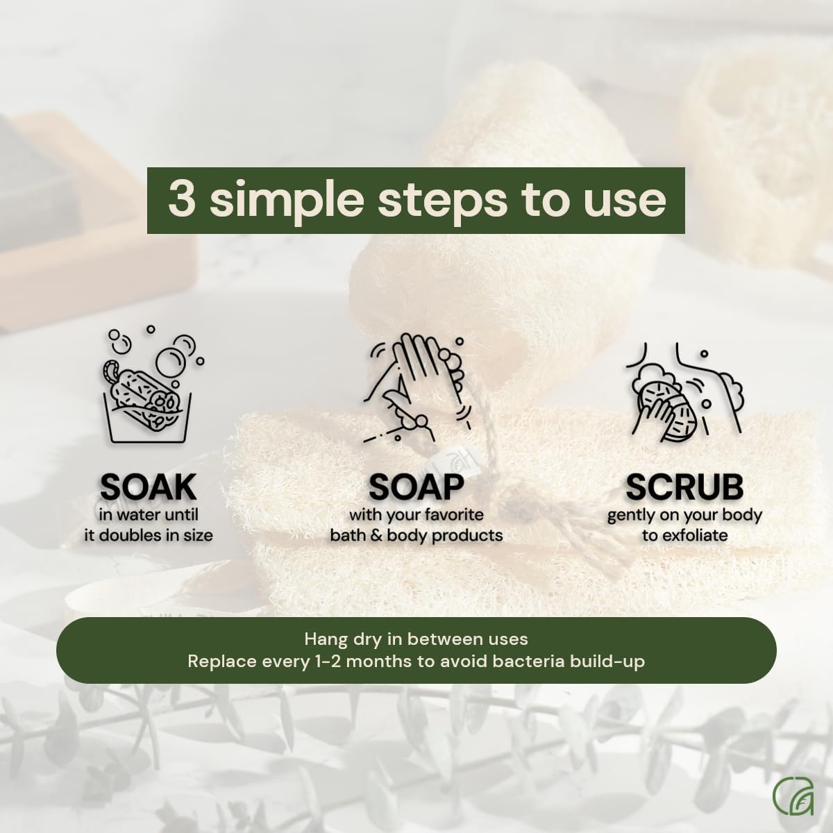 Chill Ah Natural Loofah Sponge Set – 100% Plant-Based, Dye-Free, Biodegradable Bath Exfoliator for Glowing Skin – Handcrafted in Vietnam (4-Pack)