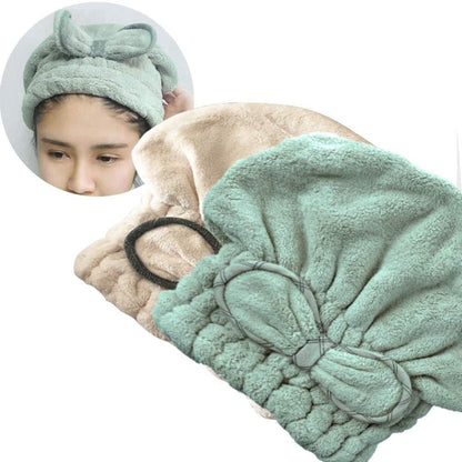 Jseng 2PC Microfiber Hair Drying Caps, Extrame Soft & Ultra Absorbent, Fast Drying Hair Turban Wrap Towels Thick Fluffy Shower Cap for Women