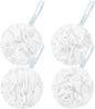 AmazerBath Loofah Sponge 60g/Piece, Exfoliating Bath Sponge Body Scrubber - Loofa Set of 4 Grey Blue-Pink-Grey-White