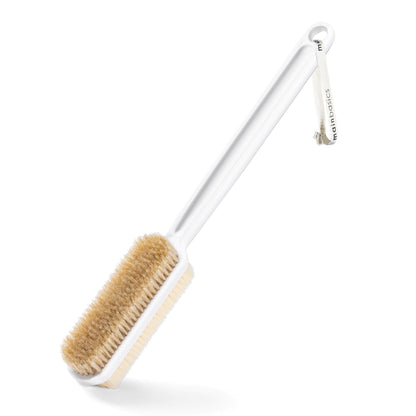 MainBasics Shower Brush Back Scrubber, Dual Sided Body Brush, Long Handle