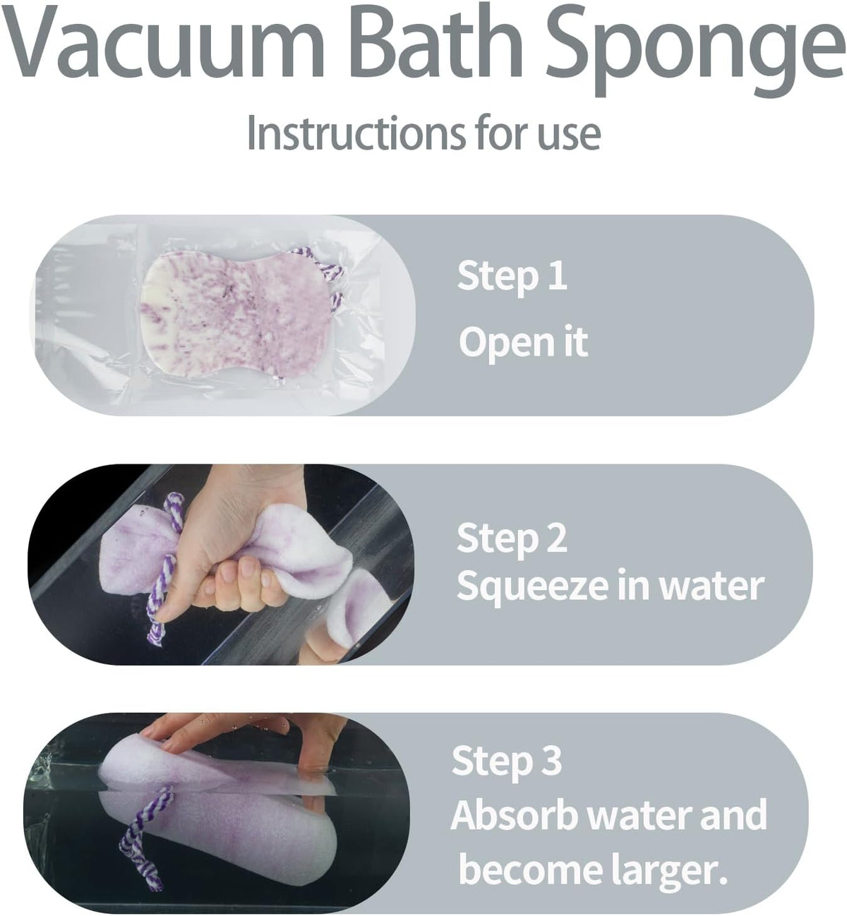 3 Pcs Bath Sponge for Women/Men, Exfoliating Body Sponges Bath Sponges, 3 Colors Pouf Foam Loofahs Sponge to Spa Reusable
