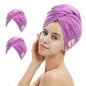 M-bestl Microfiber Hair Towel Wrap to Dry Short Hair Quickly (Pink&Gray)