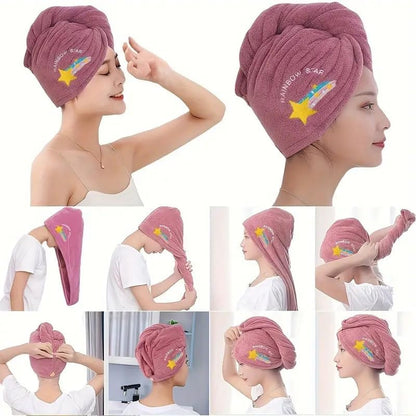 1pc Dry Hair Towel, Hair Drying Cap, Hair Turbans for Wet Hair, Drying Hair Wrap Towels for All Hair Types Anti Frizz, Dry Hair Towel-Purple