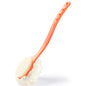 Shower Body Brush Bristles & Mesh Loofah Sponge,Curved Handle Back Scrubber