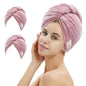 M-bestl Microfiber Hair Towel Wrap to Dry Short Hair Quickly (Pink&Gray)