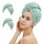 M-bestl 2 Pack Microfiber Hair Towel Wrap with Button,Quick Dry(Pink&Beige)