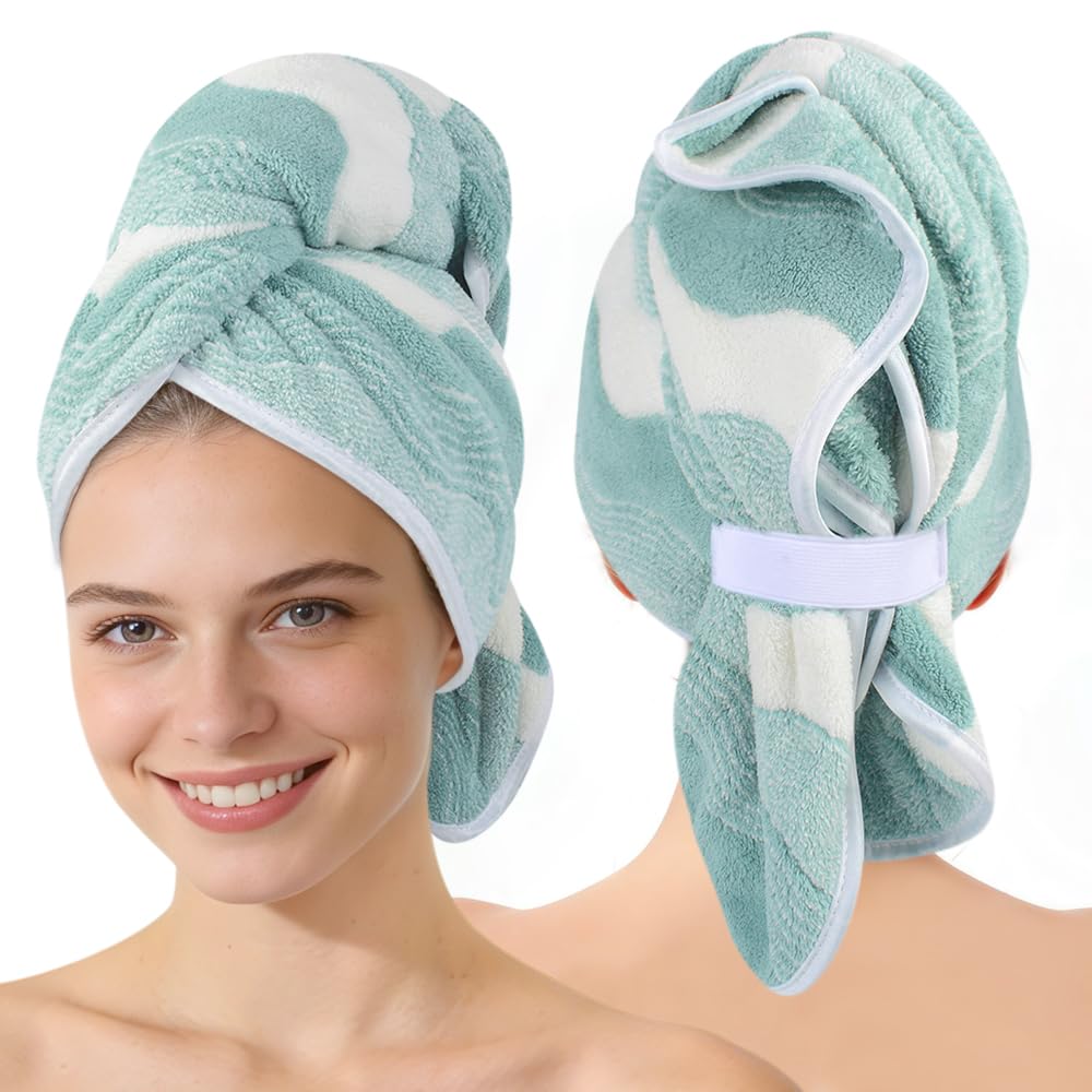 SUNLAND Microfiber Hair Towel 40 X 20 inches 2Pack Grey