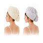 Microfiber Hair Drying Towel 2Pack, Large Size for Women, with Elastic Band