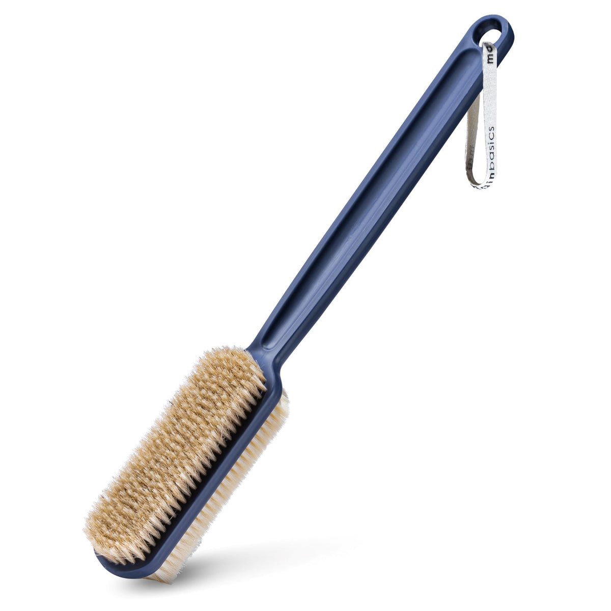 MainBasics Shower Brush Back Scrubber, Dual Sided Body Brush, Long Handle