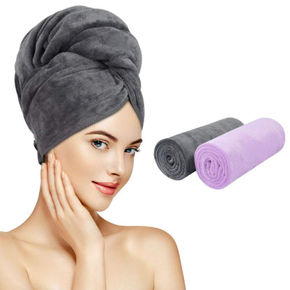 SUNLAND Microfiber Hair Towel 40 X 20 inches 2Pack Grey