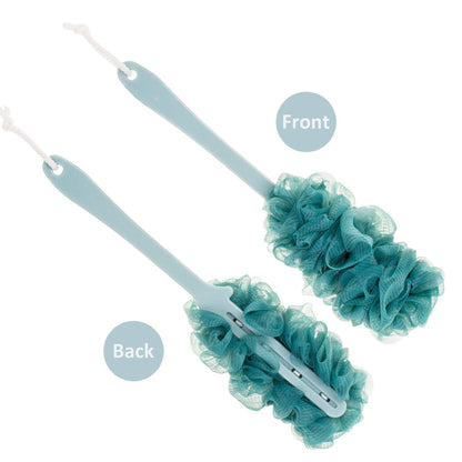 Long Handle Shower Loofah Back Scrubber Bath Body Brush on a Stick, Blue