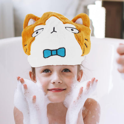 SHERCHPRY Cartoon Animal Hair Drying Cap Soft Fleece Hair Towel Hat for Wet Quick-Drying Wrap for Boys Girls Elastic Head Towel for Long Short Curly 10.62 X 8.26 X 0.78 in