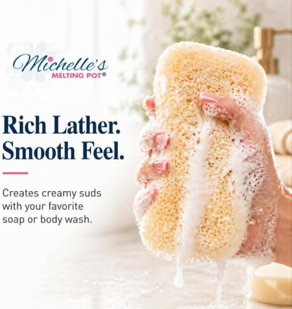 Michelle's Melting Pot Foam Bath Sponge Shower Sponge 3 Count (Smooth Yellow)