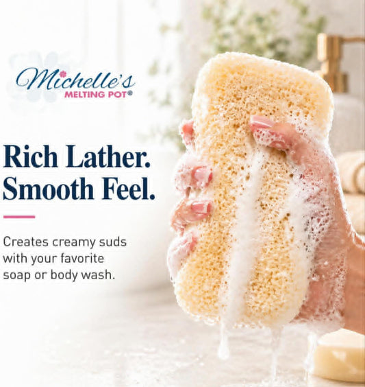 Michelle's Melting Pot Foam Bath Sponge Shower Sponge 3 Count (Smooth Yellow)