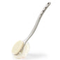 Shower Body Brush Bristles & Mesh Loofah Sponge,Curved Handle Back Scrubber