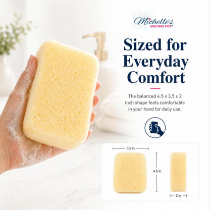 Michelle's Melting Pot Foam Bath Sponge Shower Sponge 3 Count (Smooth Yellow)