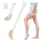 New Foot Brush with Adjustable Long Handle, 3-in-1 Foot Scrubber for Wet or Dry Brushing, 10.2’’- 27.5’’ Foot Scrub Brush for Senior, Pregnant, Disabled, or Injured, Gift-Box Packed(White)