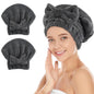 SUNLAND Large Microfiber Hair Drying Caps with Bow Knot 2 Pack Lightpurple