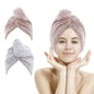 M-bestl Microfiber Hair Towel Wrap to Dry Short Hair Quickly (Pink&Gray)