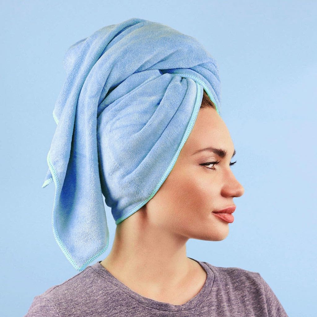 Sleek'e Sleeke Microfiber Hair Drying Towel - Pink, Quick Drying Hair Towel, Reduces frizz, Super Absorbent