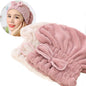 Jseng 2PC Microfiber Hair Drying Caps, Extreme Soft & Ultra Absorbent, Fast Drying Hair Turban Wrap Towels Shower Cap for Women