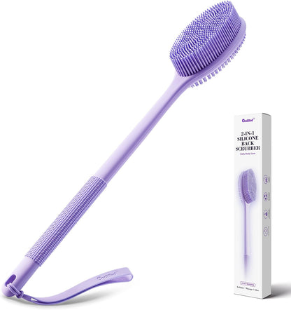 CORATED Silicone Back Scrubber for Shower, 2‑in‑1 Body Brush with Handle