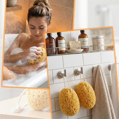2Pcs Shower Sponge for Body, Bath Sponges Body Wash Scrubber Soft Exfoliating Sponge Face Scrubber Puff Reusable Face Washing Foam for Women Men Gentle & Deep Cleaning