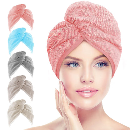 AIDEA Hair Towel Wrap, 5 Pack Absorbent Fast Drying Hair Towels 40"×20"