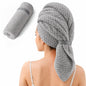 Large Microfiber Hair Wrap Towel for Women, Quick-Dry & Absorbent (Blue)