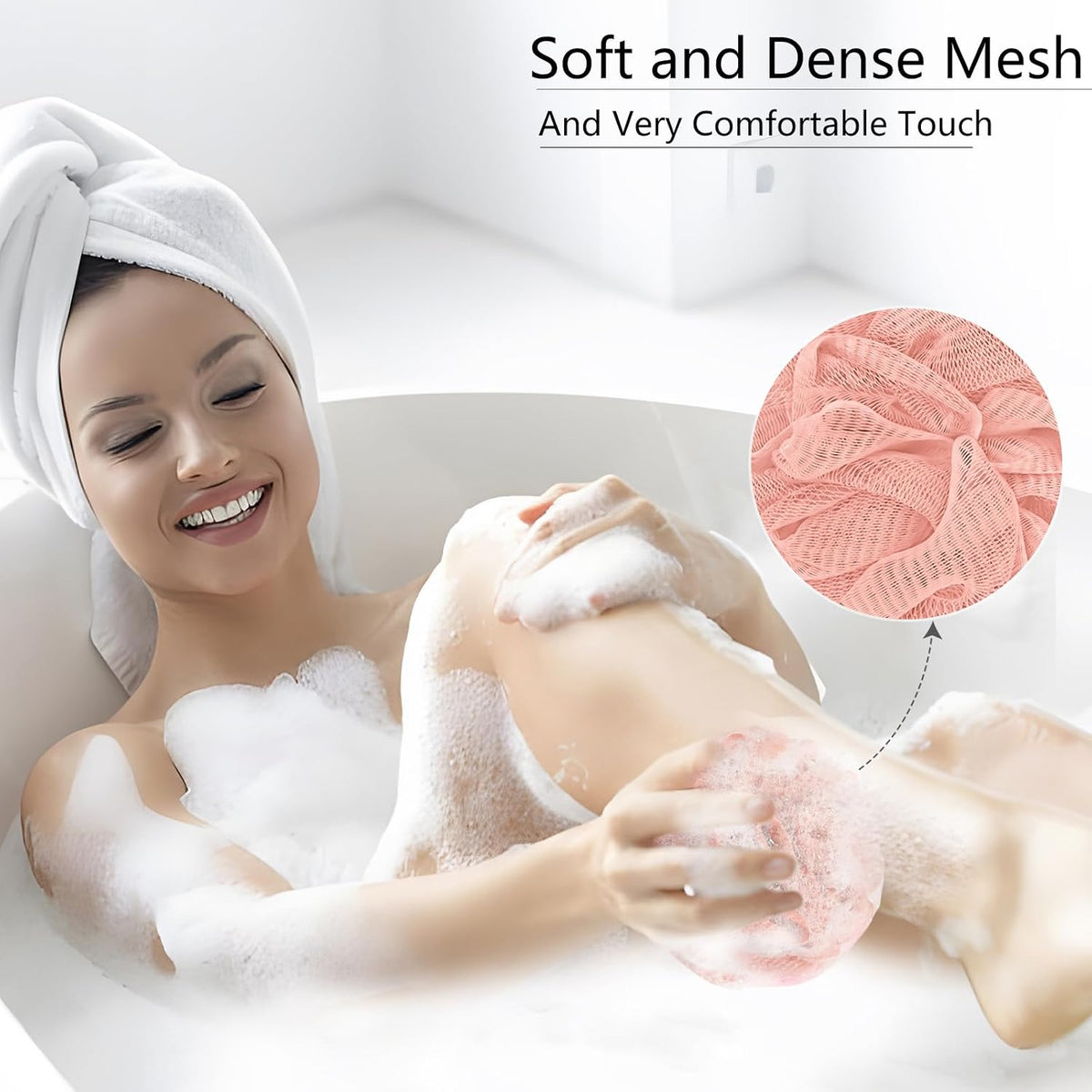 Yoget 4 Pack Shower Loofah Sponge, 60G Bath Loofa Exfoliating Body Scrubber