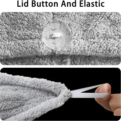 2 Pack Microfiber Hair Towel Wrap for Women Lightgrey+Lightgrey