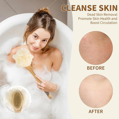 DEBETOOL Shower Loofah with Handle